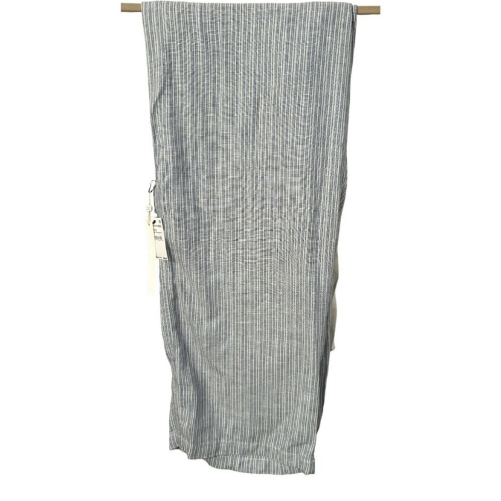 Caslon Womens Sz 3X Blue & Ivory Striped Linen Blend Pull-on Pants Wide Leg NWT